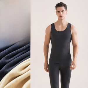 MiiOW | Áo khoác lót lông cừu dày ấm áp cho nam mùa thu đông lót lụa không đường may bên trong quần áo cơ bản cổ tròn