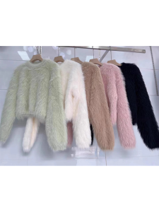 Áo Len Dệt Kim Dày Màu Xanh Lam Cho Nữ Dáng Rộng Cổ Tròn Tay Dài Dáng Ôm Vừa Vặn Thời Trang Thu Đông Áo Len Cardigan