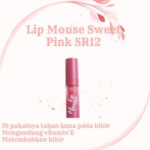 Lip Mouse Cream SR12 Kosmetik Pemerah Bibir pink Dan Merah Bpom Tahan Lama