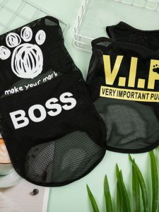 Breathable Thin Mesh Vest Dog Clothes Summer Lightweight Teddy Poodle Puppy Cat Pet Apparel Large Eyelets Dog Vest Pet Supplies