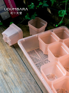 Plastic Flower Pot with Breathable Pink Lid for Seedling Cultivation And Balcony Vegetable Gardening Simple Style Flowerbed