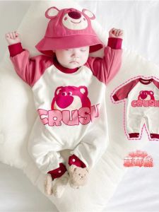 Adorable Pure Cotton Baby Romper Suit for 6 Months Old Girls Outfit Spring Autumn Cute Crawling Suit Warm Constant Temperature