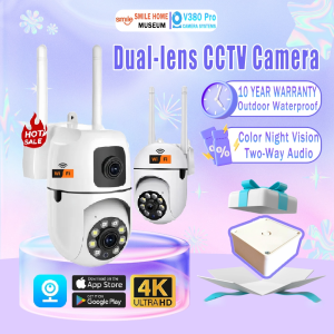 Dual Lens CCTV Camera BUY 1 TAKE 1 Outdoor Waterproof Surveillance Wifi Connect Color Night Vision Two-Way Audio 360° Automatic Tracking IP Security Cameras