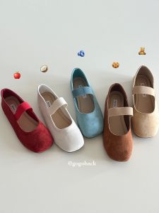 Red Mary Jane Flat Bottom Soft Sole Womens Shoes Simple Strap Retro Style Casual Fashion Slip-On round Toe Flat Heel Shoes