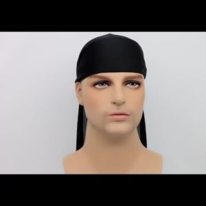Mens Durag Bandana Silky Du Rag Doo Rag Long Tail Waves Cap