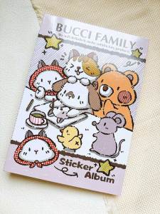 Bucci Family Bear Design Double Grid High Transparent Loose Leaf Storage Album for Paper Tape And Other Stationery Supplies