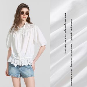 BEIQIANI | Hollow Lace Puff Sleeve Summer Shirt