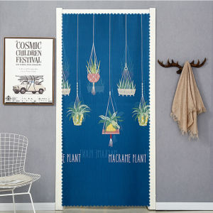 Curtain Fabric Duplex Printing Bedroom and Household Partition Decorative Curtain Block Feng Shui Curtain Punch-Free All Year Round Neutral