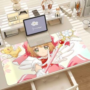 Bandai | C-card Captor Sakura Anime Miếng Lót Chuột Cao Su Chống Trơn Trượt Cạnh Dày Laptop Bàn Chơi Game Thảm Có Cổ Tay Tựa