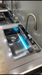 KITCHEN SINK PIANO LED BLACK SUS 304/WASTAFEL VIRAL