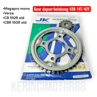 Gear Gir Gigi Set Depan Plus Belakang CB 150R-CBR 150R-Sonic 150R-Verza-Mega Pro Monoshock 14T 42T