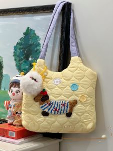 Japanese Cute Soft Sister Cartoon Hand-Carrying Shoulder Bag Female K-style Ins Style Fresh Young Adult Student Tote Bag