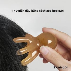 EELHOE | Bộ 2 Lược Chải Đầu Hình Bạch Tuộc Bằng Nhựa Resin Dụng Cụ Cạo Kinh Lạc Massage Da Đầu Châm Cứu Trị Liệu Spa Massage Toàn Thân Giúp Thư Giãn