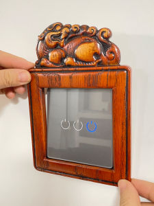 Bộ Ấm Cúng Trang Trí Tường Mới Theo Phong Cách Trung Hoa Bằng Gỗ Nguyên Khối Có Thiết Kế Rỗng Trang Trí Cho Ổ Cắm Và Công Tắc