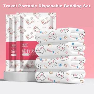 Disposable Bedding Set Nonwoven 4 Pieces Waterproof Extra Thick Sheets Duvet Cover for Hotel Hospital Spa Travel