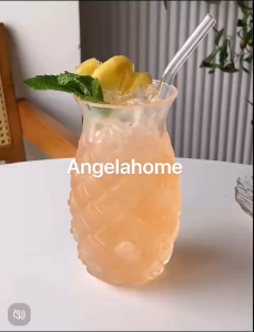 【SG Stock】🔥480ml glass cup Creative High Borosilicate Pineapple Glass cocktail/juice/bar drinking cup