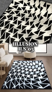 ILLUSION Karpet Lantai 210x300 Motif 05 Black White