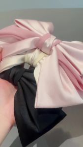 Nơ Hồng Kẹp Tóc Màu Trơn Lớn Nơ Satin Mềm Mại Tóc Cho Nữ Thời Trang Barrettes Cưới Phụ Kiện Tóc