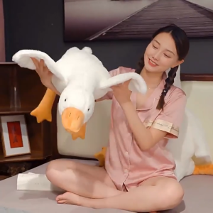 Giant White Goose Plush Toy – Soft Stuffed Animal Hugging Pillow & Backrest Cushion (50cm / 90cm)