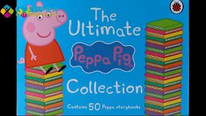 (50 books) Blue Box The Ultimate Peppa Pig Collection Story Book Peggy 全套 50册 蓝盒小猪佩奇英文原版绘本礼盒装 24page books Bedtime reading JW Happy Store