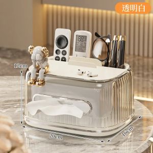 กล่องกระดาษเช็ดหน้าตักพลาสติกเรียบง่ายหรูหราสำหรับวางบนโต๊ะ กล่องเก็บของสำหรับรับชมทีวีในห้องนั่งเล่น คีย์บอร์ด โทรศัพท์มือถือ กล่องกระดาษเช็ดหน้า