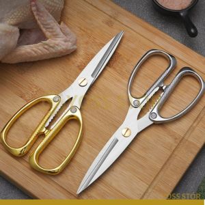 Gold Scissors Multifunction Stainless Steel Heavy Duty Kitchen Scissors/Gunting Dapur Ikan Tulang Bone Daging Meat