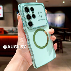 Magnetic Soft Silicone Phone Case Womens Style Wave Edge Protection for Samsung S23 Ultra S24 Ultra S22 plus S25 Luxury Trend