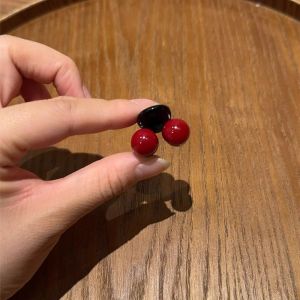 Red Cherry Hair Claw Clip Princess Style Womens Hair Accessories Forehead Fringe Shark Clamp Hair Decorations Head Tiaras