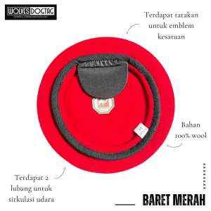 Baret Grib jaya / baret camel / baret merah / topi grib hercules / Gerakan Relawan Indonesia Bersatu Jaya / baret ormas / baret wool premium