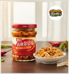 【现货 Ready Stock】香辣金针菇 Spicy Enoki Mushrooms / 香辣 / 开胃 / 爽脆 / 拌面、拌饭、拌菜 / 即开即食