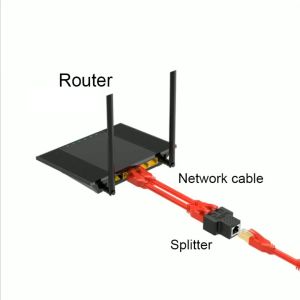 Ethernet Splitter Adapter RJ45 Female 1to2 Female Socket Adapt Extender Plug LAN Network Connector