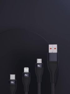 BASEUS | Baseus 3 in 2 USB Type C Cable for iPhone 15 14 13 12 ProMax 11 Charger Cable 100W 3 in 1 Cable for Samsung Xiaomi Mi Macbook
