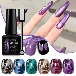 เจลทาเล็บแม่เหล็กขนาด 7 มล. แบบกึ่งถาวร ใช้งานง่าย ทาได้ด้วยหลอด UV/LED สำหรับทำเล็บด้วยตัวเอง เหมาะสำหรับผู้หญิงและเด็กผู้หญิง เป็นของขวัญ