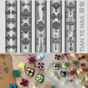 other | Chinese Style Butterfly Retro Pattern Buttoned Silk Knot Precision Artistic 3D Relief Transparent Silicone Nail Art Mold