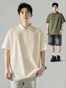 Wood soon | Simplified Fashion Solid Color Loose Short Sleeve Polo Shirt