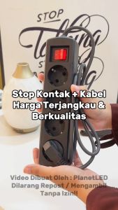 Stop Kontak Hitam Black 2/3/4/5 Lubang + Kabel Panjang 1.5/3/5/10 Yard Terminal Asli Kuningan SNI