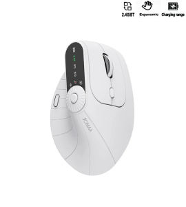 JOMAA Ergonomic 2.4G Dual Mode Mouse Vertical Wireless Bluetooth Mouse With Scroll Wheel Mode Switch Button Function Adjustment Knob Rechargeable Mouse For Windows Mac Android iPad