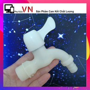 Vòi nước hồ nhựa trắng đục phi 27 - Vòi nước quai gạt gắn bồn rửa tay chất liệu nhựa siêu bền và chắc chắn - Vòi hồ gạt tay nhựa