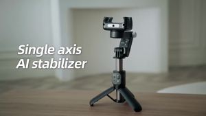 AXNEN | Q19 AI Desktop Gimbal Extendable Selfie Stick Tripod with Fill Light Remote 360° Rotation Shooting for Cellphone Travel Vlog