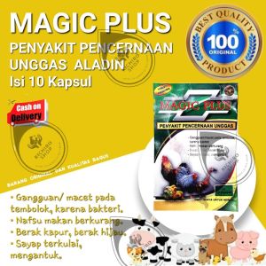 MAGIC PLUS ALADIN Isi10Kapsul Penyakit Pencernaan Unggas Ayam Bebek Itik