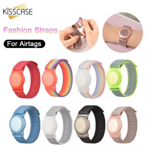 Kisscase Cho Apple Airtags Trường Hợp vải nylon thời trang + Dây đeo chất liệu TPU Trẻ Em Người Lớn công cụ tìm GPS Đầy Màu Sắc Bảo Vệ vỏ silicon Cho Airtag Trường Hợp dây đeo cổ tay theo dõi