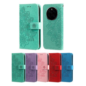 Premium Sun Flower Embossed Flip Leather Wallet Case For Honor Magic7 Lite Magic 7 6 5 4 Pro Magic6 Lite 5G Magnetic Flip Cover