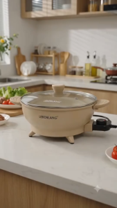 Chảo Điện Đa Năng Lebenlang LBL2548 6L Công Suất 1700W Chống Dính Nấu Lẩu Chiên Xào Hấp