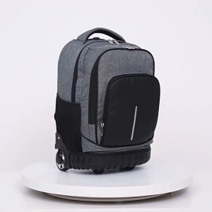 Premium Trolley Laptop Backpack Bag 2 Wheels Cabin Luggage Travel Bags Waterproof For Men Women College School Student