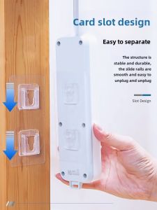 Snap Fastener Strong Traceless Stickers Punch-Free Power Strip Fixed Hook Multifunctional Back Glue Velcro Fastener Power Strip Holder