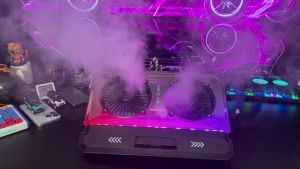 Kipas Laptop Cooling Pad Fan Pendingin Leptop Gaming Cooler Stand Turbo With 2500 Rpm C300 10 RGB MODE