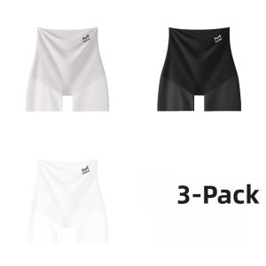 Miiow | Womens Safety Pants Thin Ice Silk No Roll Edge Bottom High Waist Three In One Base Layer Pants Seamless Comfortable Underwear