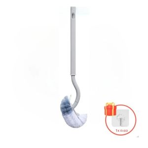 แปรงห้องน้ํารูปตัว S แปรงทําความสะอาดติดผนังแปรงขนแปรงนุ่มด้ามยาว 360 °   ไม่มีอุปกรณ์ห้องน้ํามุมตาย