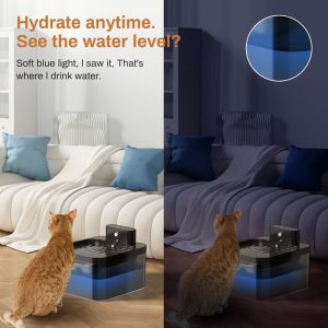 Wireless Cat Water Fountain 2.2L Battery Operated Automatic Pet Water Fountain With Motion Sensor Dog Cat Water Dispenser Bowl