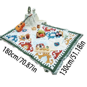 1pc Durable vintage camping blanket - perfect for outdoor picnics tear resistant polyester fiber machine washable